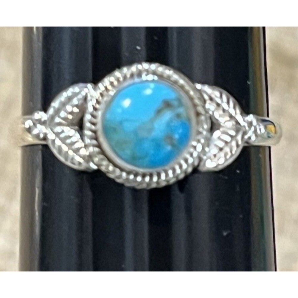 Southwestern Turquoise 925 Sterling Silver Statement Ring Handmade Ring 8.75